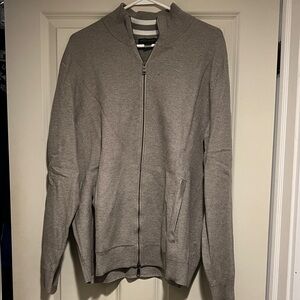 Banana Republic Light Gray Zip-Up Sweater